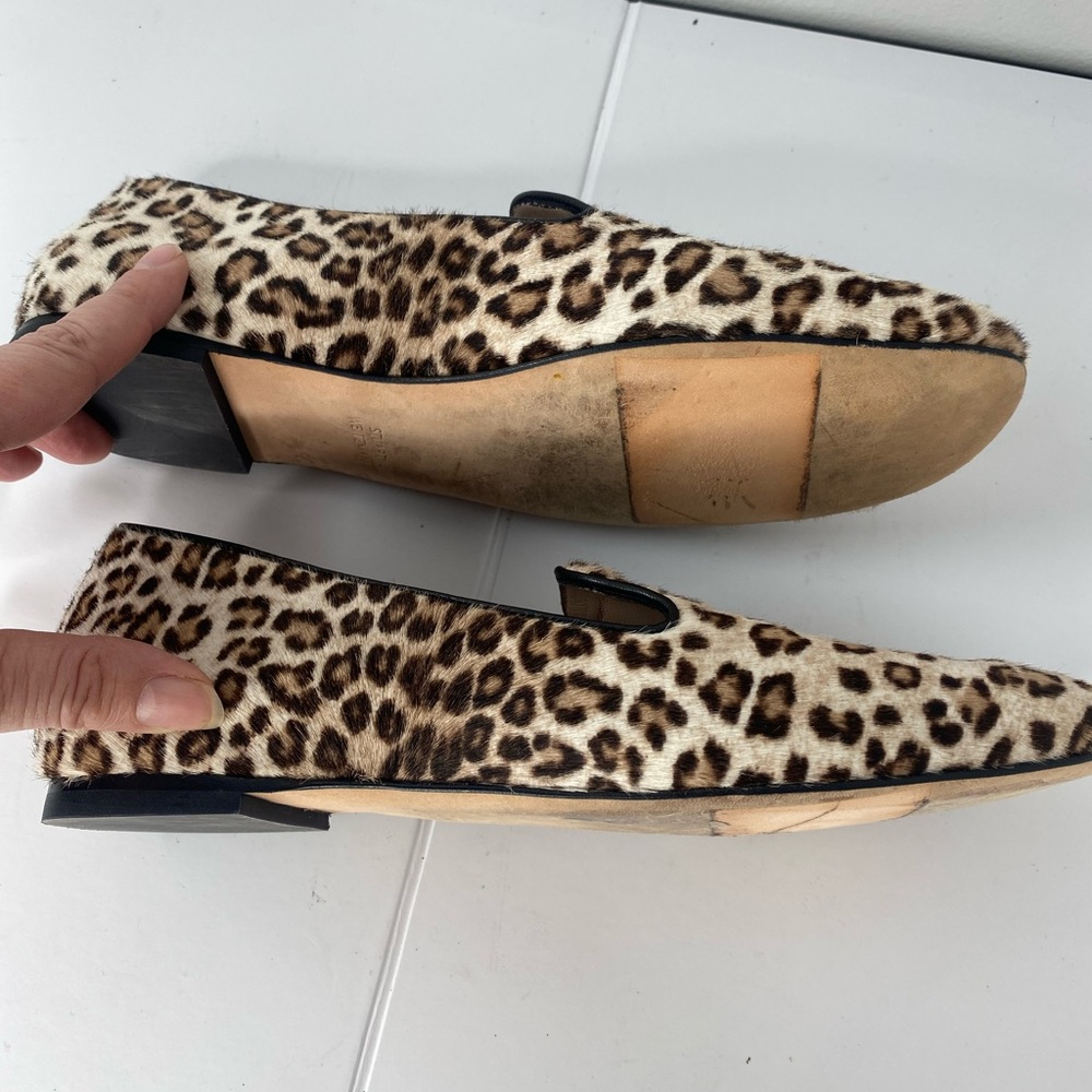 Stuart Weitzman Leopard Print Loafers with Black Trim - Picture 5 of 6